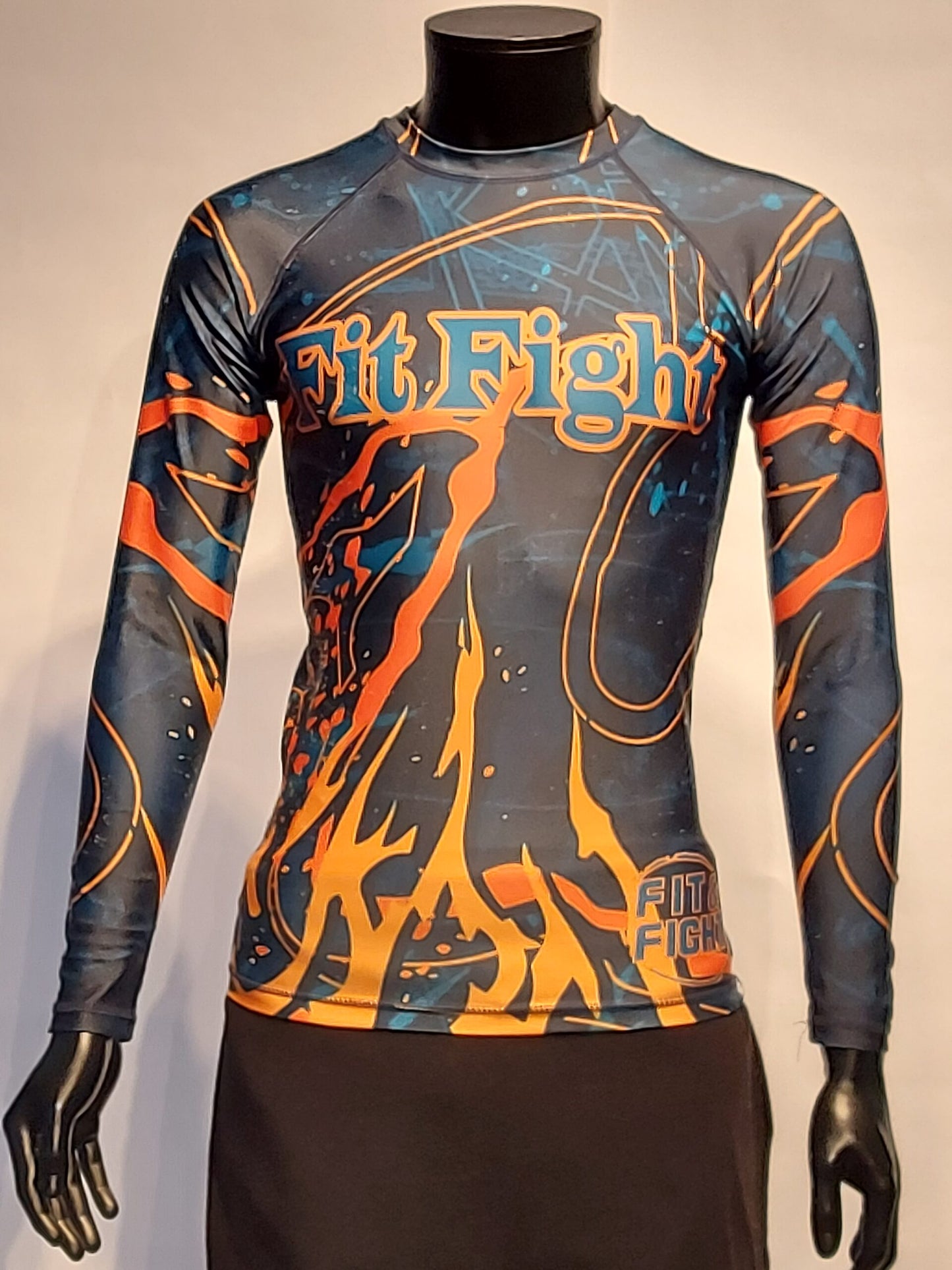 Rashguard blue | orange flames